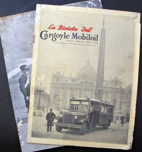 "La Rivista del Gargoyle" Mobiloil-Gasstation-Magazine 1930 two issues (6784)